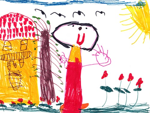 children kid art drawing fridge draw colour color