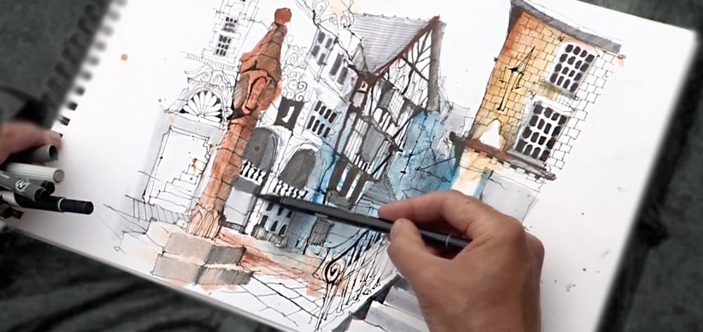 art urban sketch training with ian fennelly watercolour
