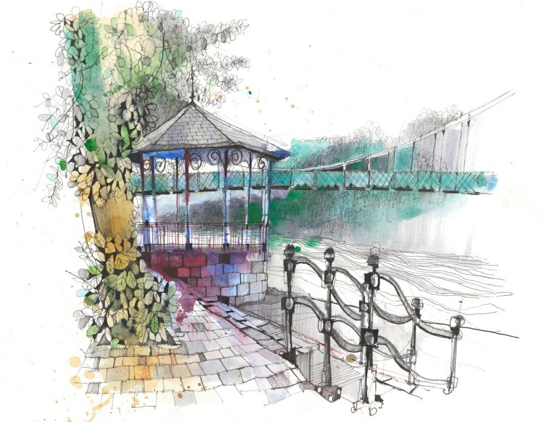 Chester Bandstand by Ian Fennelly urban sketch