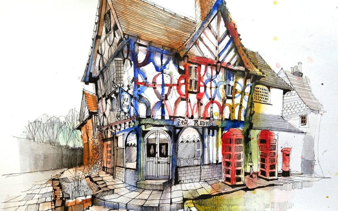Tudor Rose Tea Rooms Sketch