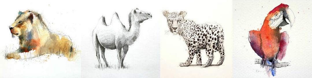 Majestic Animal Doodle Illustrations : pen doodle
